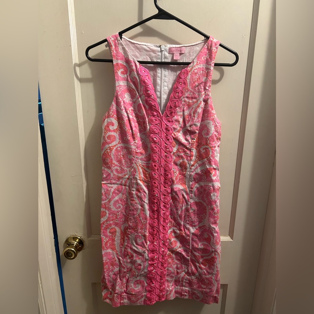 Lilly Pulitzer Ryder shift dress in the "Pink Pout PBJ" print size 2